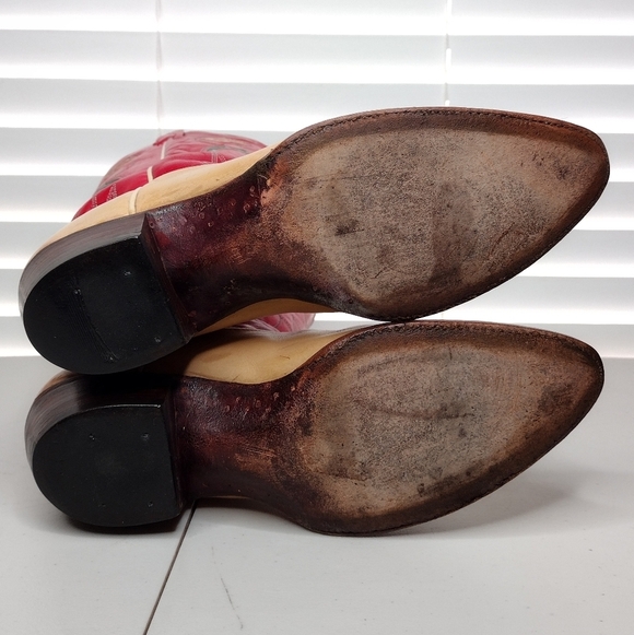 Ralph Lauren Selene Rare Vintage Leather Rodeo Cowgirl Western Heeled Boots Sz 9 - Picture 10 of 16